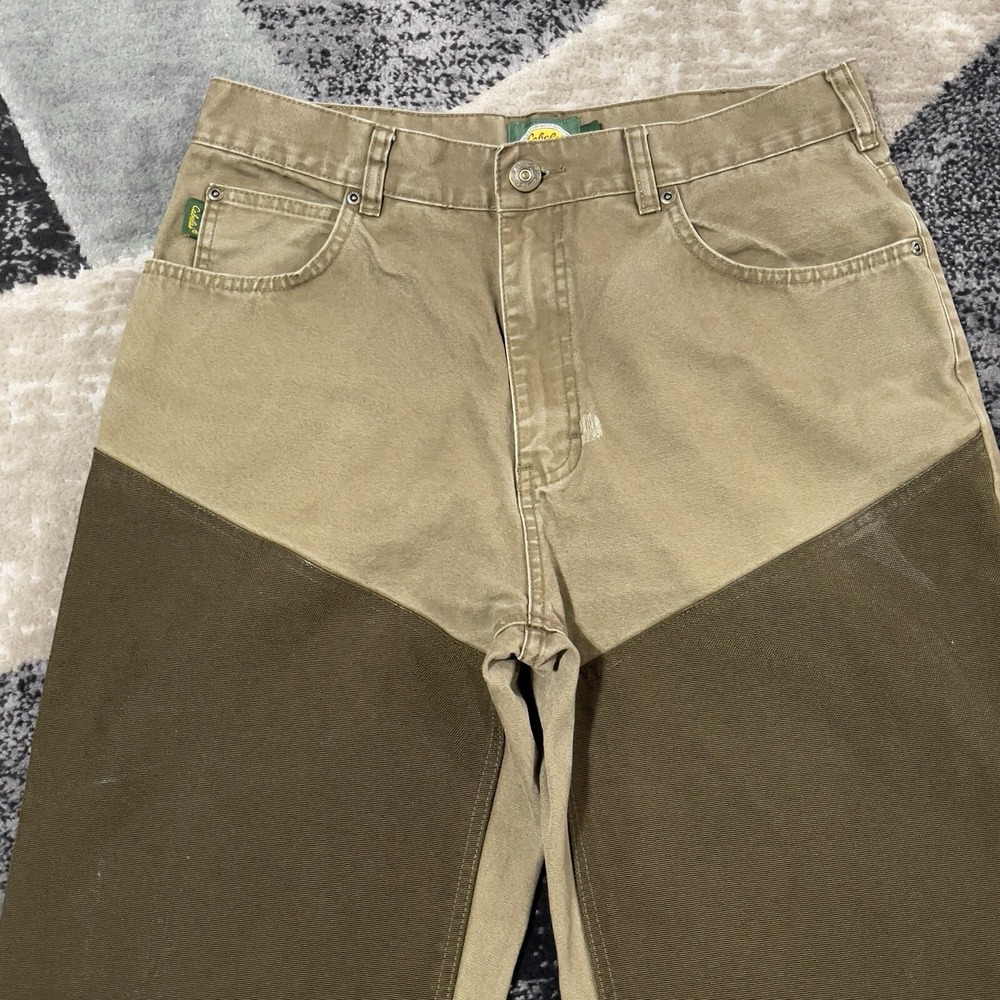 Cabelas Brush Guard Pants Men‎ 33x32 Brown Canvas Nylon Hunting Fishing Workwear - Picture 2 of 16